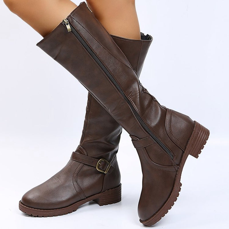 Catherine - Bottes Longues avec Boucle et Fermeture Éclair (Vente en Déstockage 2024)