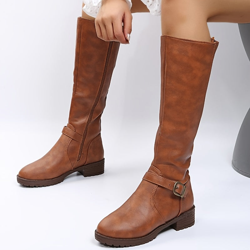 Catherine - Bottes Longues avec Boucle et Fermeture Éclair (Vente en Déstockage 2024)