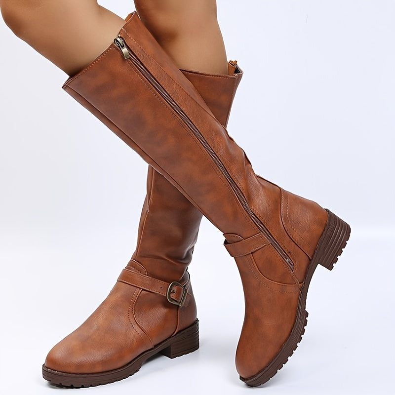 Catherine - Bottes Longues avec Boucle et Fermeture Éclair (Vente en Déstockage 2024)