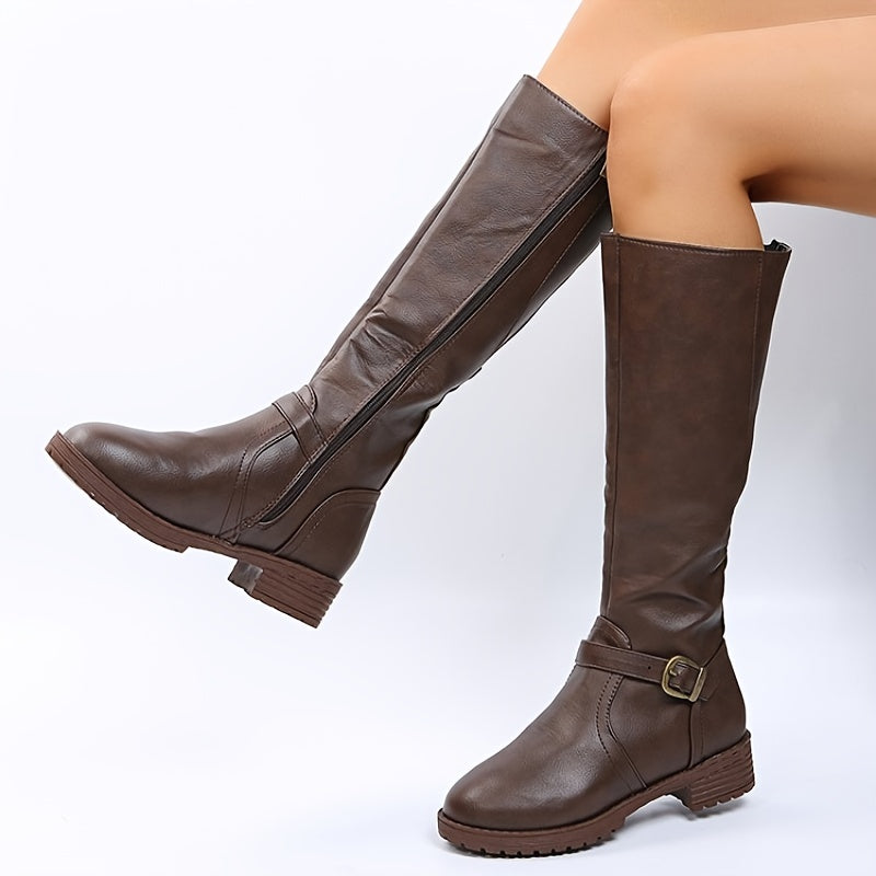 Catherine - Bottes Longues avec Boucle et Fermeture Éclair (Vente en Déstockage 2024)