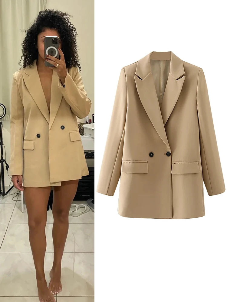 Élise | Blazer Oversize à Double Boutonnage