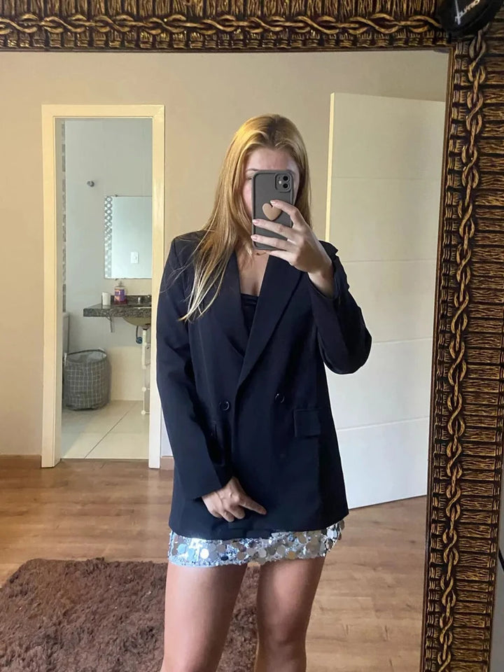 Élise | Blazer Oversize à Double Boutonnage