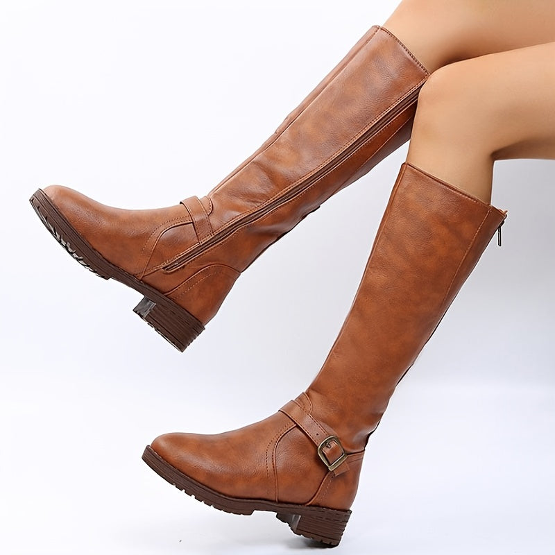 Catherine - Bottes Longues avec Boucle et Fermeture Éclair (Vente en Déstockage 2024)