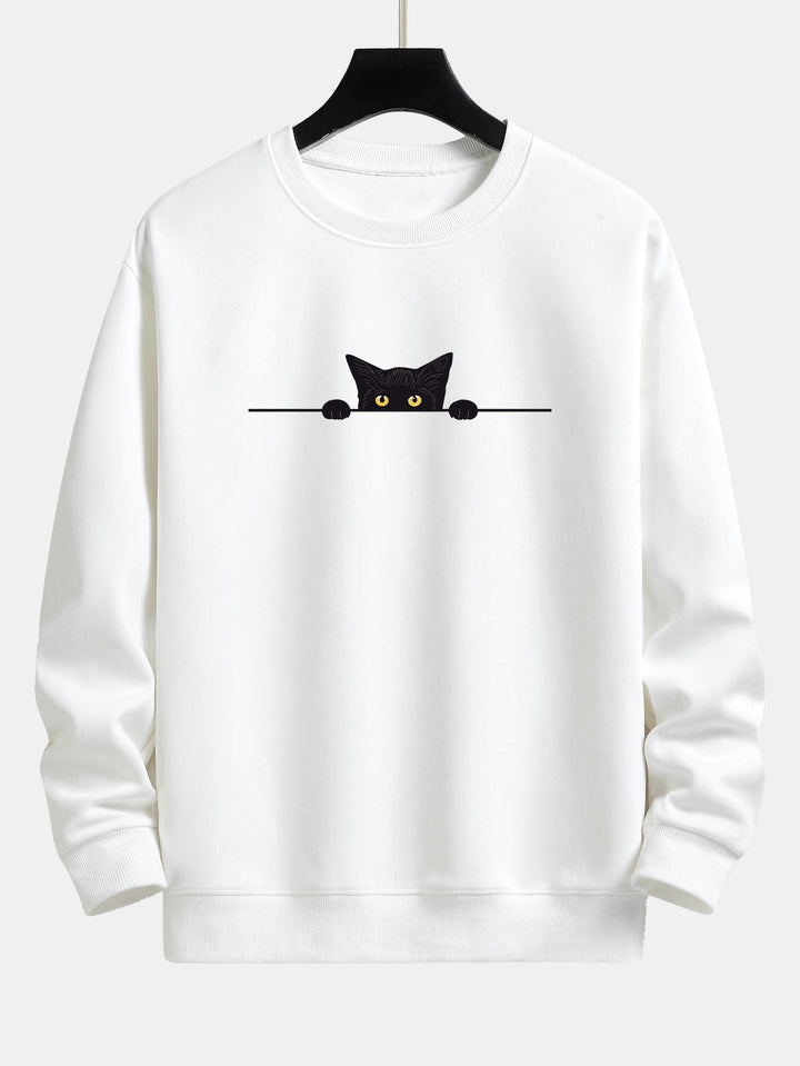 Élodie | Sweat-shirt Imprimé Chat Noir