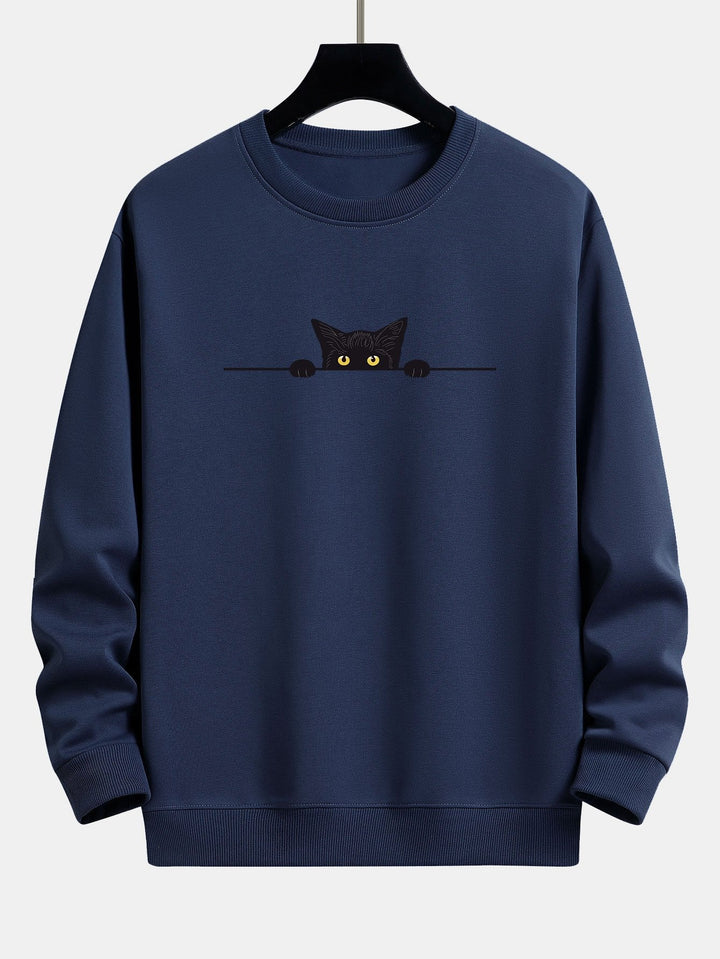 Élodie | Sweat-shirt Imprimé Chat Noir