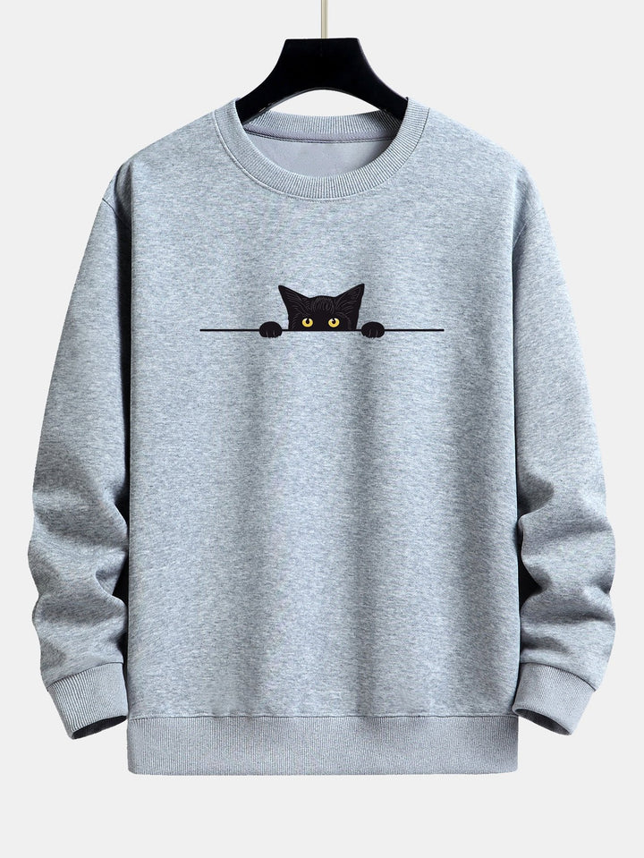 Élodie | Sweat-shirt Imprimé Chat Noir