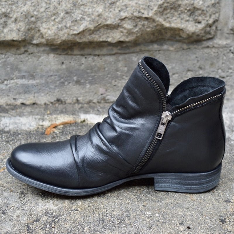 Camille | Bottines Zippées en Cuir