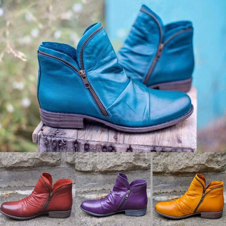 Camille | Bottines Zippées en Cuir